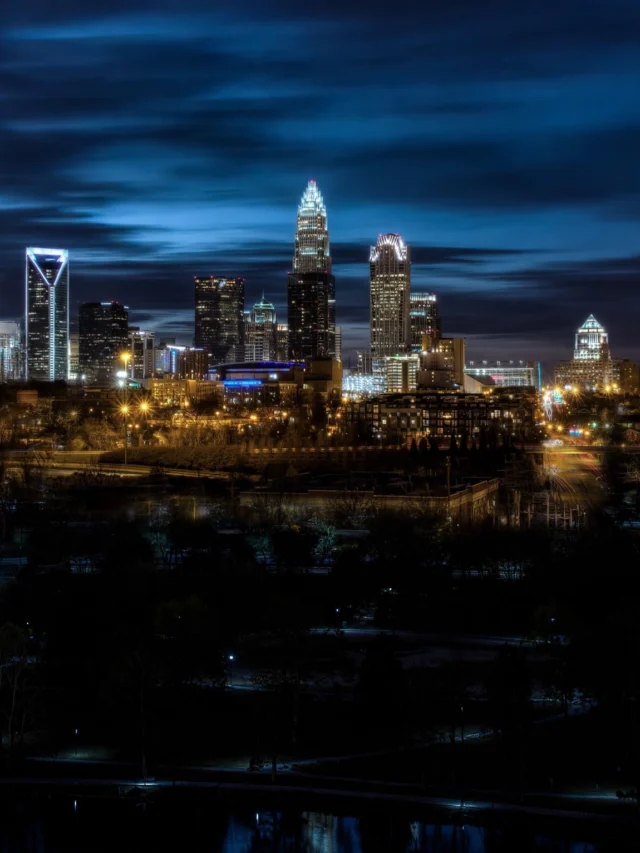 Charlotte skyline at night